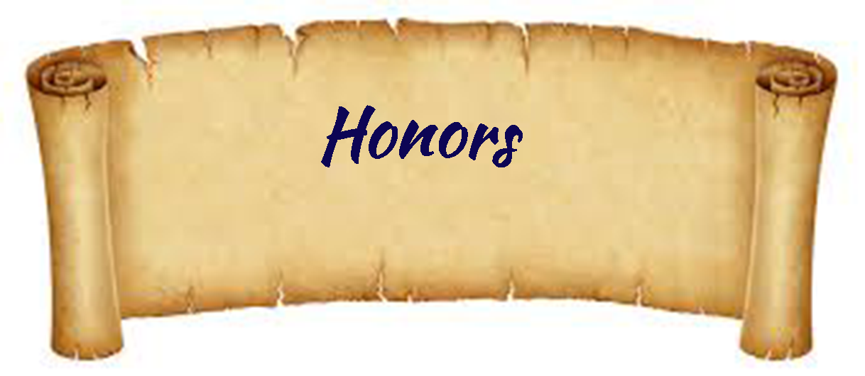 Scroll that reads "Honors".