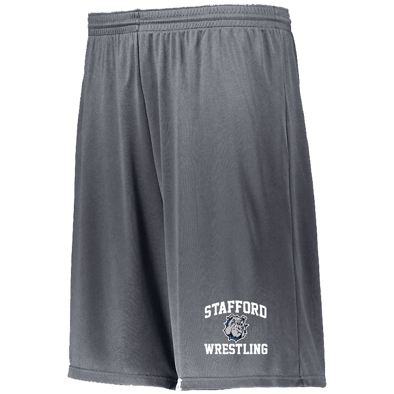 Grey shorts with the high school mascot (bulldog) in between "Stafford... Wrestling".
