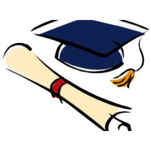 Graduation cap with a rolled scroll tied with a ribbon laying next to it.