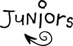 "Juniors" in fancy letters with a circular arrow underneath.