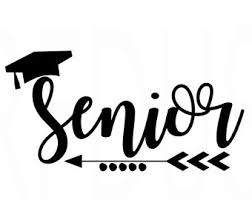 Title for page in fancy lettering that reads "Senior". The "S" has a cap on its top