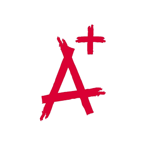 A+ letter grade written in red ink.