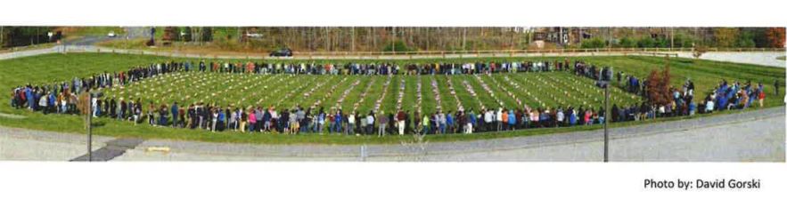 This is the image for the news article titled SHS HONORS VETERANS WITH FIELD OF FLAGS
