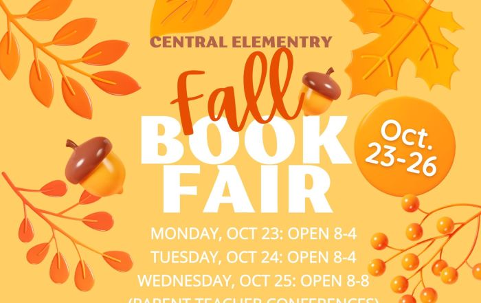 Book fair--click for PDF information that is screen-reader friendly.