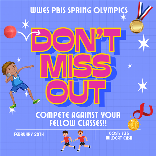 PBIS Spring Olympics $35 Wildcat Cash