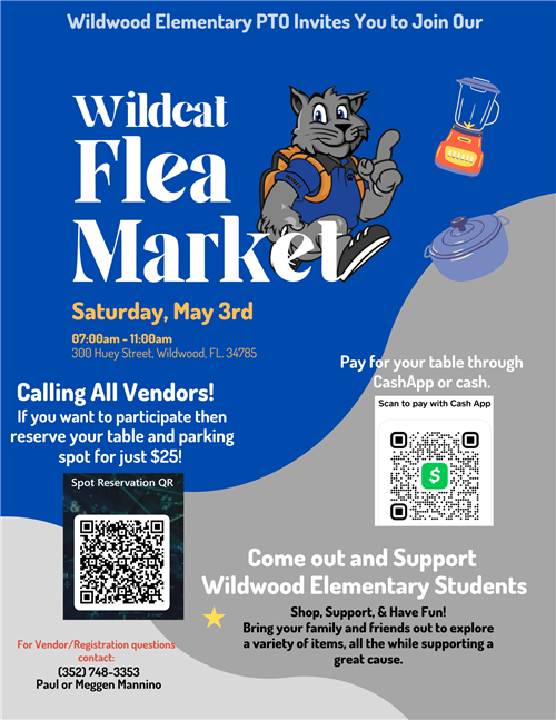 WWES Flea Market 5/3/25 7am - 11am