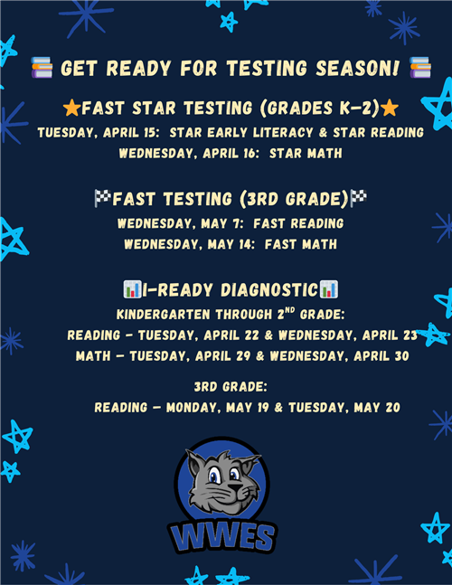 State and District testing schedule