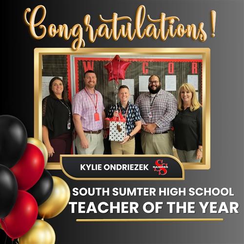 Teacher of the Year Kylie Ondriezek