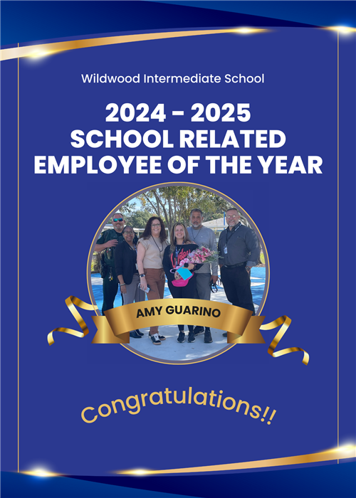 Congratulations to the School Related Employee of the year. Amy Guarino