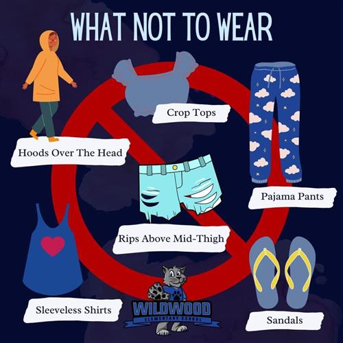 picture examples of what not to wear to school