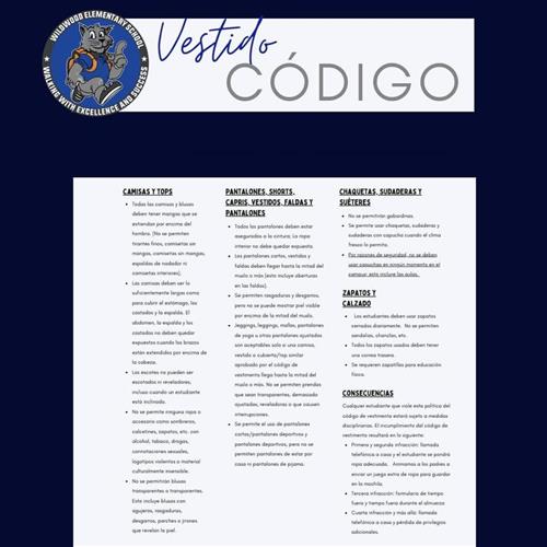 24/25 WWES Dress Code (Spanish)