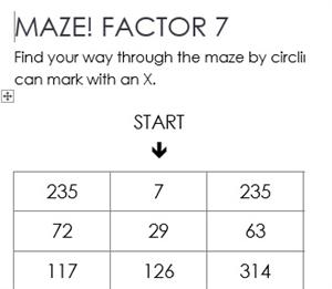 Example maze for factor seven Example maze for factor seven
