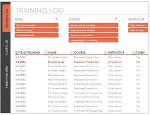 Professional development training log 