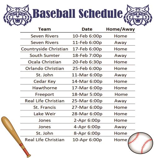 Baseball Schedule