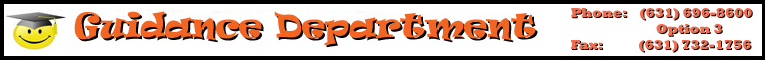 Guidance Department phone number: 631-696-8600 option 3; Fax: 631-732-1756
