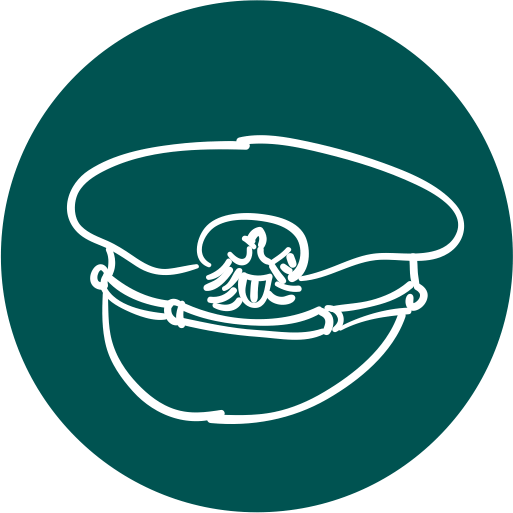 CTE Public Safety Icon showing a police officer's hat