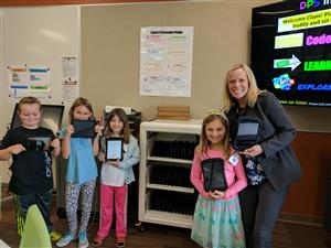 Mrs Dixon with students Mrs Dixon with students