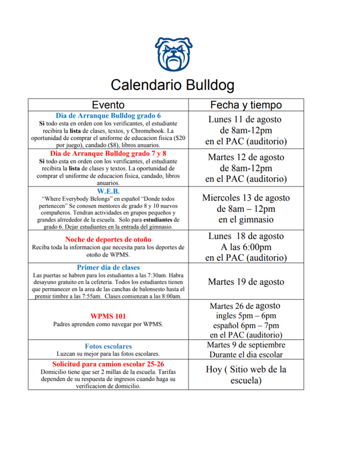 Spanish Calendar