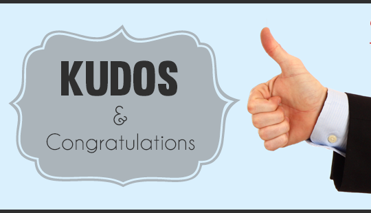 Kudos and Congratulations