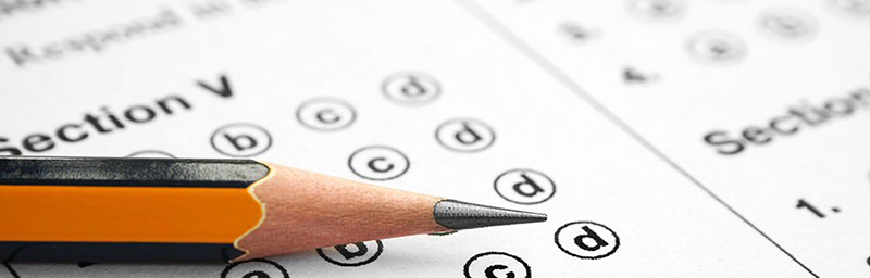 pencil and test paper