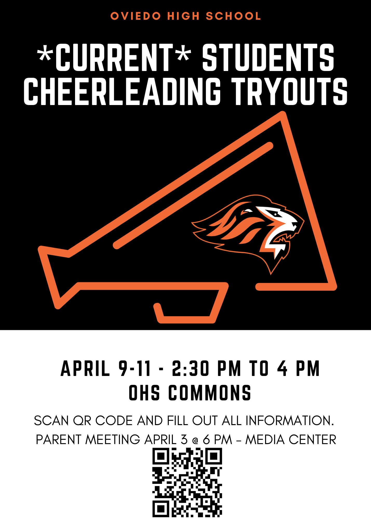 2025-26 Sideline Cheer Tryouts for Current Students 2025-26 Sideline Cheer Tryouts for Current Students