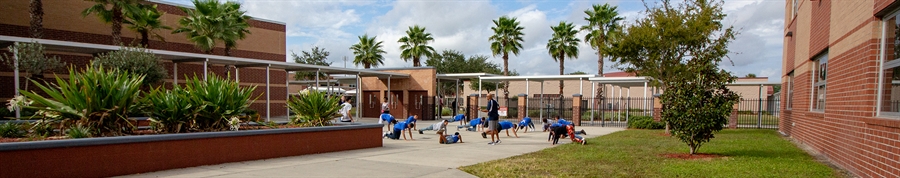 practice in the courtyard
