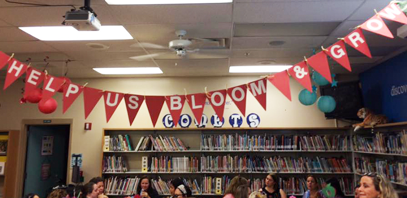 Volunteers in media center