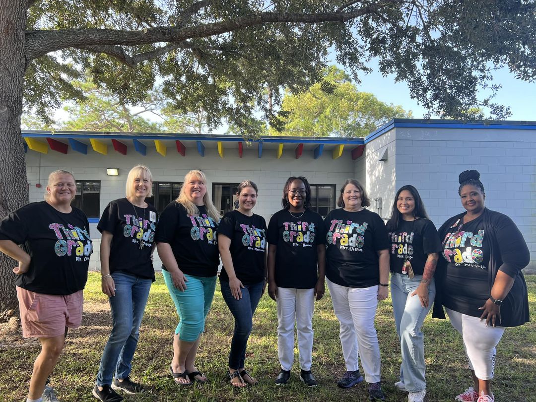 Third Grade left to right Ms. Currie, Ms. Mauck, Ms. kenney, Ms. Mavrommatis, Ms. Thomas, Ms. Dillon, Ms. Pezo, and Dr. Hartsfield