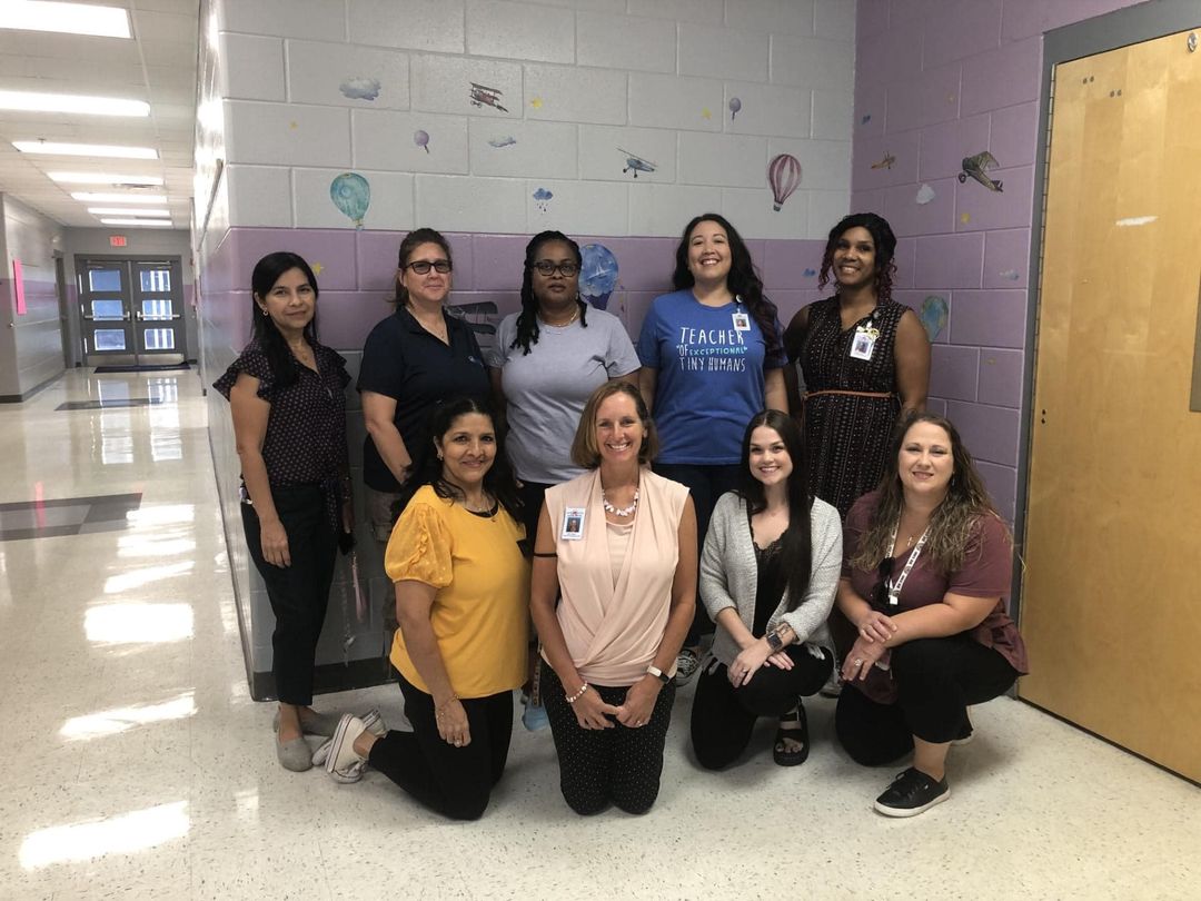 ESE Self-Contained Teachers and Paraprofessionals left to right top: Ms. Maldano, Ms. Snook, Ms. Bordes, Ms. Duran, Ms. Hanson; Bottom: Ms. Wright, Ms. May, Ms. Barragan, and Ms. Santiago.