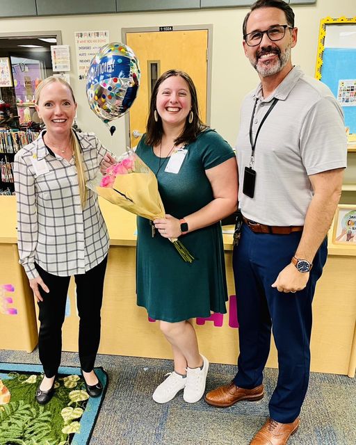 Teacher of the Year Mrs Bostrom with Mrs. Mitchell and Mr. Q Teacher of the Year Mrs Bostrom with Mrs. Mitchell and Mr. Q