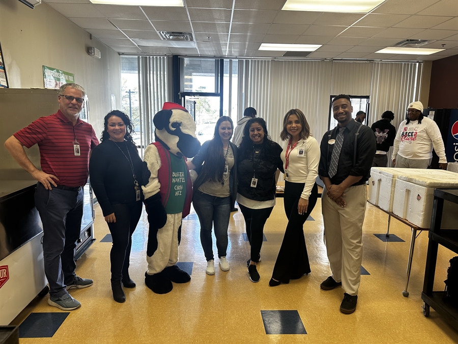 Staff with chick-fil-a cow