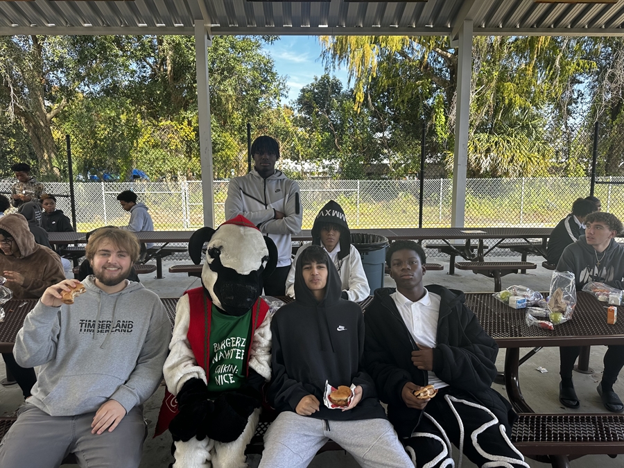 Students enjoying Chick-fil-a