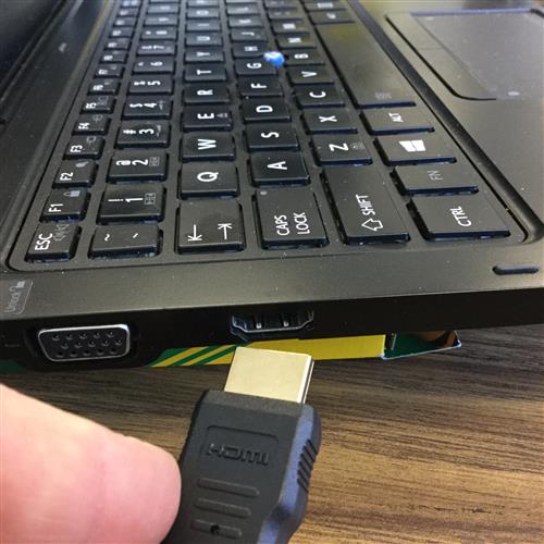 Plug in the HDMI cable 