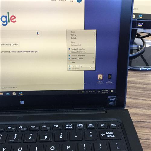 Select Display Settings 