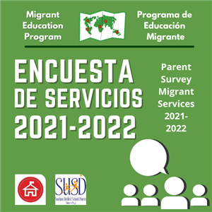 Migrant Parent survey announcement with green background Migrant Parent survey announcement with green background