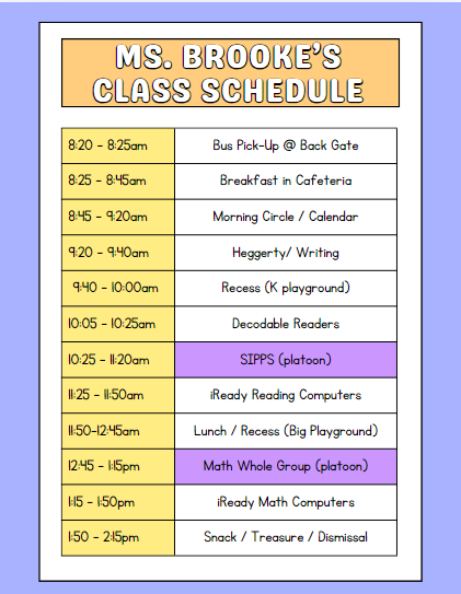 Class Schedule