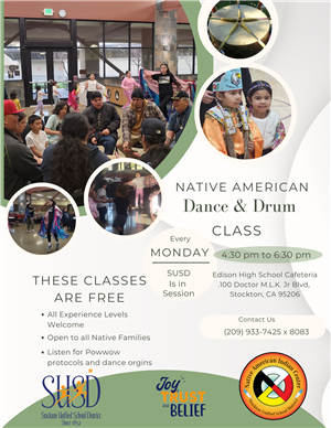 Dance & Drum Class Every Monday SUSD is in session at Edison High School Cafeteria 4:30 pm to 6:30 pm