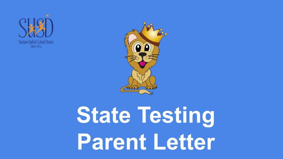  State Testing Parent Letter