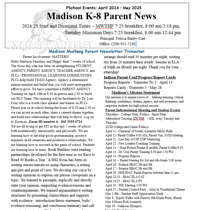  Parent Newsletter Trimester 3