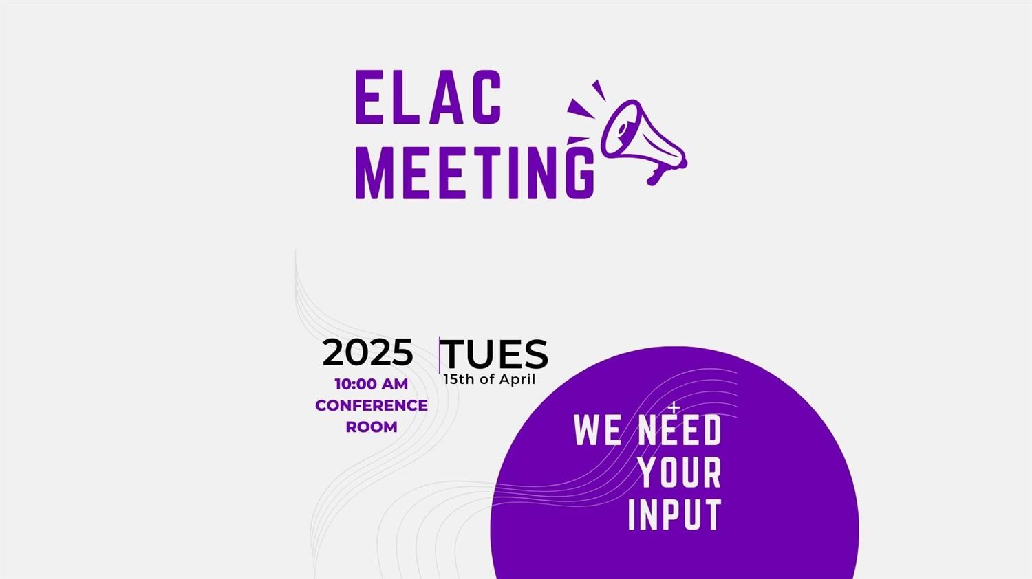  ELAC MEETING