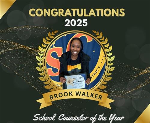 SUSD School Counselor of the Year is Brook Walker from Marshall Elementary