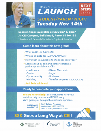 Idaho Launch Student/Parent Night