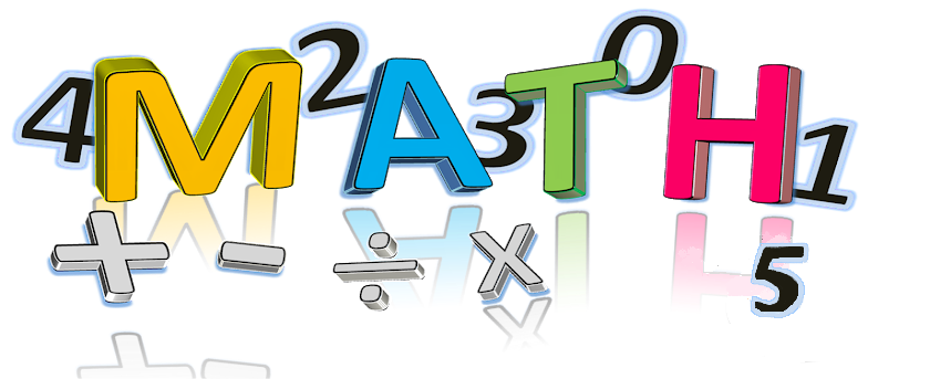 "MATH" with a series of numbers and symbols behind it.