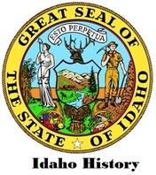 The Idaho State Seal with the text "Idaho History" below it.