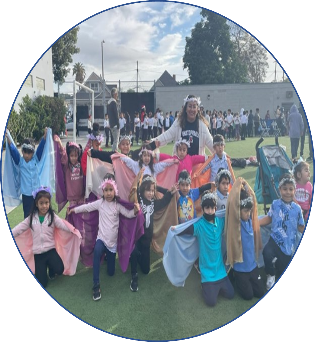 teachers and students dressed up in Harry Potter costumes