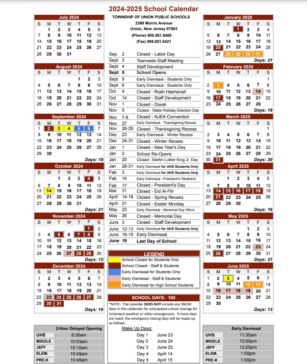  Schedule 2024-25 Calendar