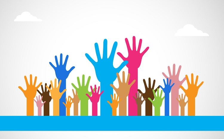 Hands Raised to Volunteer