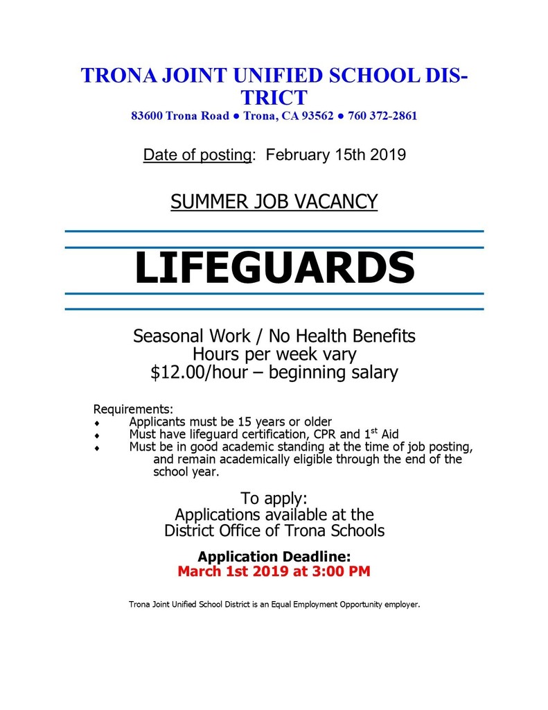 Flyer for Lifeguards