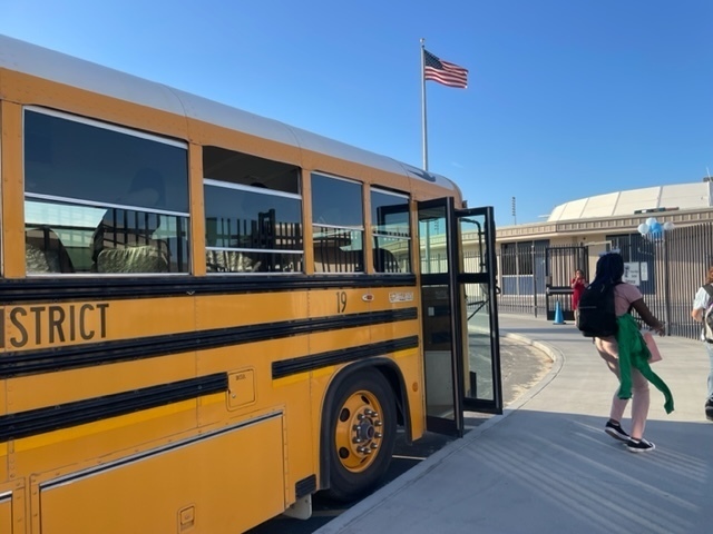 Bus Unloading Students