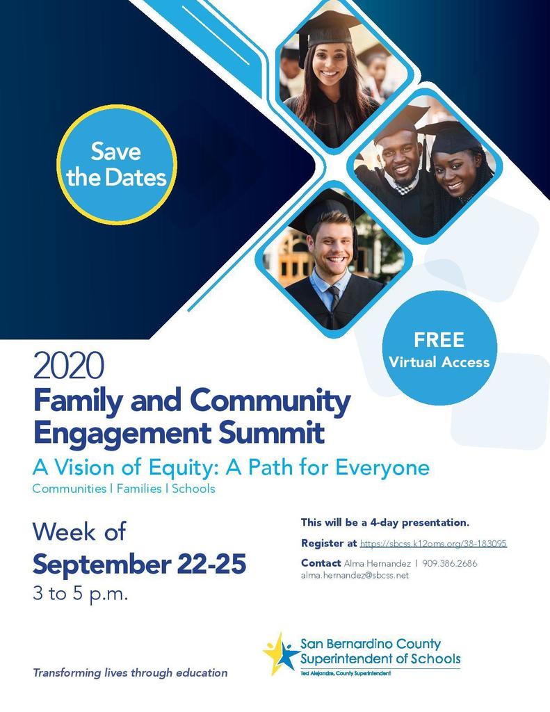 Family and Community Engagement Summit Flyer